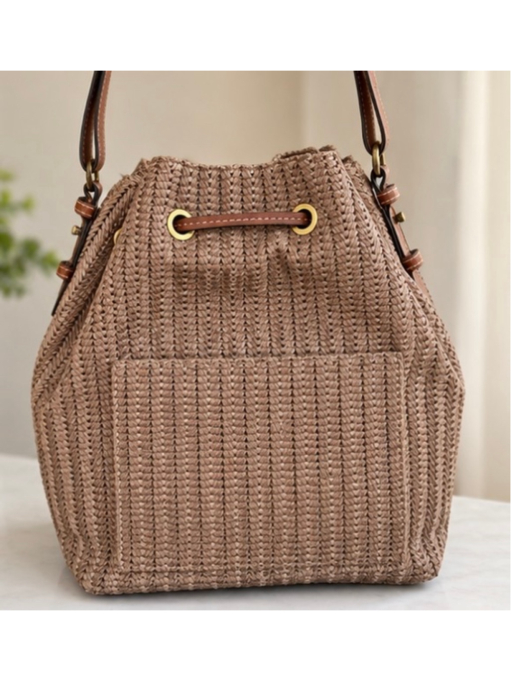 Eric Javits Caper Woven Bucket Bag NWT, Retail $635